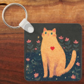 Porte-clés L'amour d'un chat, une citation de Charles Dickens (Recto)