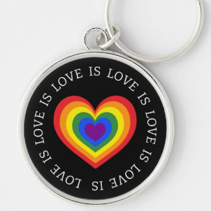Porte-clés L'amour est amour Coeur arc-en-ciel Fierté LGBTQ N