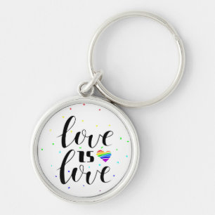 Porte-clés L'amour est l'amour  Coeurs arc-en-ciel