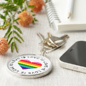 Porte-clés L'amour est l'amour Rainbow Heart Gay pride (Côté)