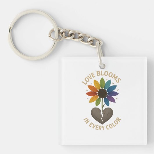 Porte-clés L'amour fleurit dans chaque couleur (Devant)