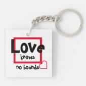 Porte-clés L'amour n'a pas de limites Noir Blanc et Rouge (Dos)
