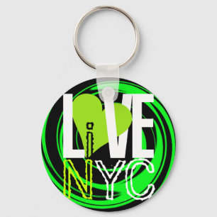 Porte-clés L'amour NYC vivent dans le vert de porte - clé de