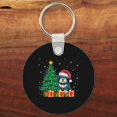 Porte-clés Lampe de Noël de Schnauzer Santa Hat (Recto)