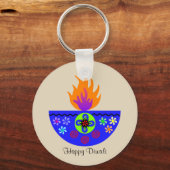 Porte-clés Lampe Diwali colorée Diya (Recto)