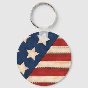 Porte-clés L'amusement patriotique d'étoiles barre le porte