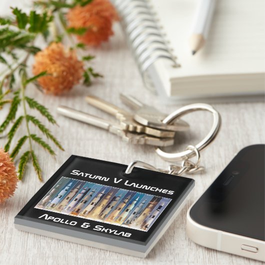 Porte-clés Lancement de la fusée Saturn V Moon (Devant Droit)