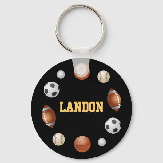 Porte-clés Landon World Sports Porte - clé - Noir (Recto)