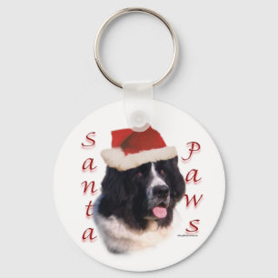 Porte-clés Landseer Newfoundland Père Noël Paws