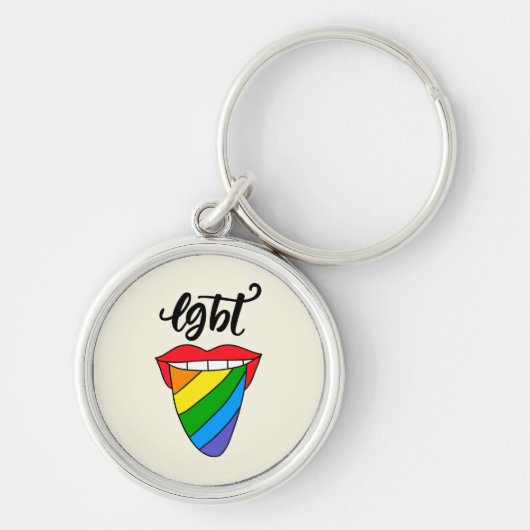 Porte-clés Langue arc-en-ciel LGBT (Devant)