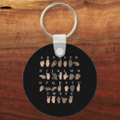 Porte-clés Langue des signes à la main ASL Savoir de la main  (Recto)