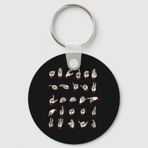 Porte-clés Langue des signes - Alphabet A à Z ASL Sourds