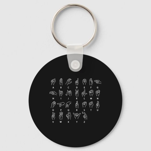 Porte-clés Langue des signes Alphabet Sourd Mute ASL Sourds (Recto)