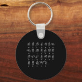 Porte-clés Langue des signes Alphabet Sourd Mute ASL Sourds (Recto)
