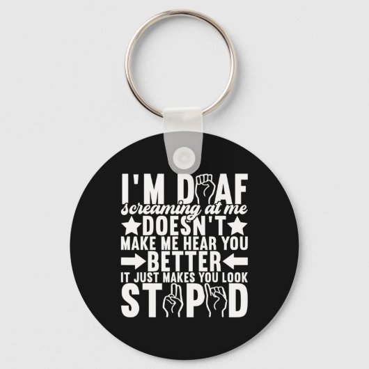 Porte-clés Langue des signes américaine Sensibilisation des s (Recto)