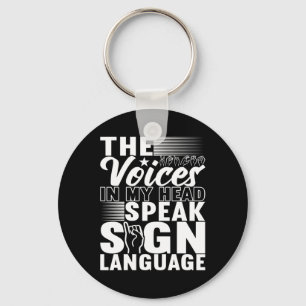Porte-clés Langue des signes américaine Sensibilisation des s