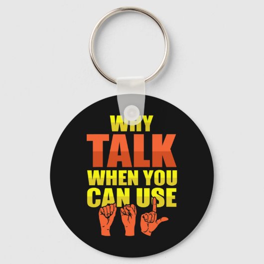 Porte-clés Langue des signes Sensibilisation des sourds et AS (Recto)