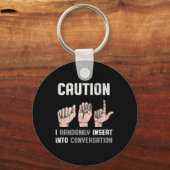 Porte-clés Langue des signes Vêtements Sourds Sensibilisation (Recto)