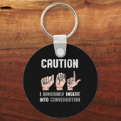 Porte-clés Langue des signes Vêtements Sourds Sensibilisation (Recto)