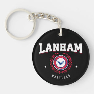 Porte-clés Lanham Maryland Rouge et Blanc