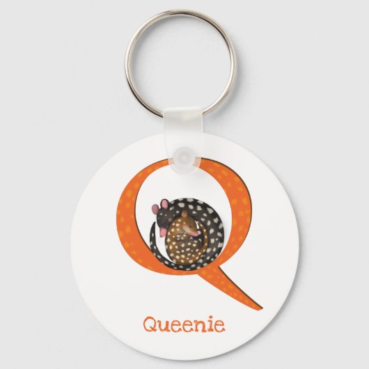 Porte-clés L'animal ABC Q est destiné à un anneau à clé quoll (Recto)