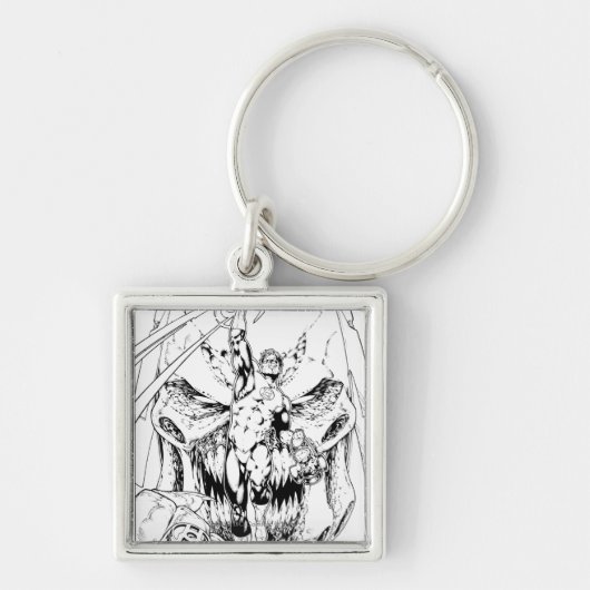 Porte-clés Lanterne verte avec flux de lumière (Devant)