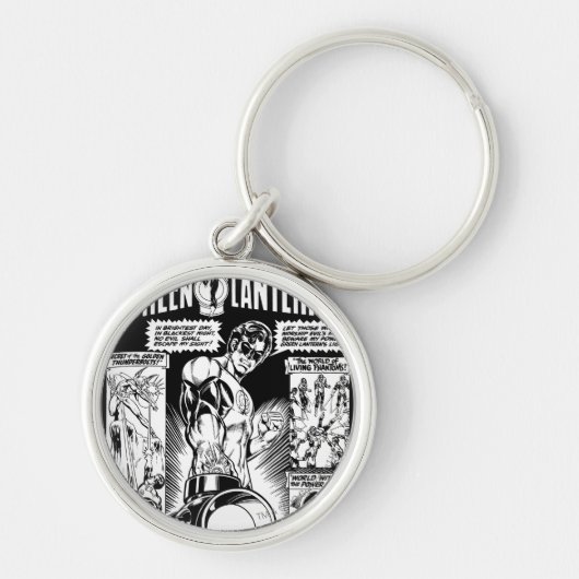 Porte-clés Lanterne verte - Bande dessinée verte, noir et bla (Devant)