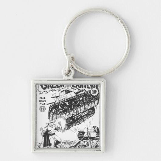 Porte-clés Lanterne verte dans les tranchées, noir et blanc (Devant)