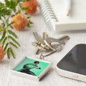 Porte-clés Lanterne verte et anneau lumineux (Côté)