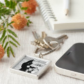 Porte-clés Lanterne verte - Lanterne brillante, noire et blan (Côté)