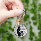 Porte-clés Lanterne verte - Lanterne brillante, noire et blan (main)