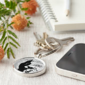 Porte-clés Lanterne verte - Lanterne brillante, noire et blan (Côté)