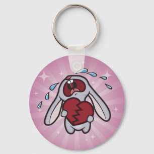 Porte-clés Lapin au coeur cassé avec Sunburst rose