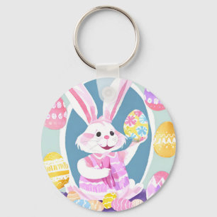 Porte-clés lapin avec oeufs de pâques