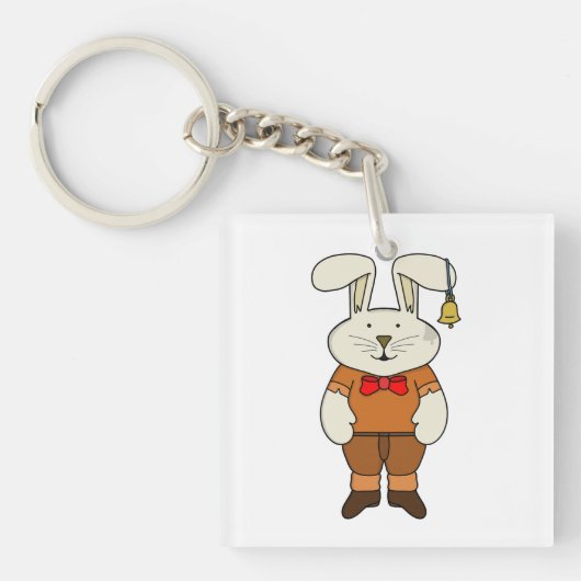 Porte-clés Lapin avec une cloche à l'oreille (Devant)