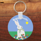 Porte-clés Lapin blanc et œufs  (Recto)