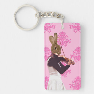 Porte-clés Lapin d'amusement jouant le violon