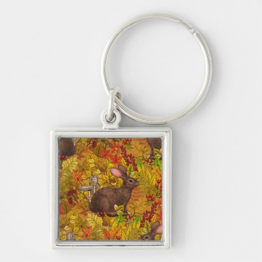 Porte-clés Lapin d'automne sur ocre (Devant)