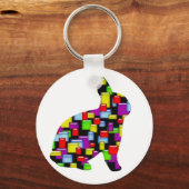 Porte-clés lapin de lapin de mosaïque (Recto)