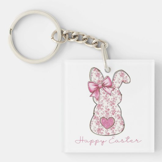 Porte-clés Lapin de Pâques Floral (Devant)