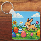 Porte-clés lapin de Pâques mignon 8 bits (Recto)