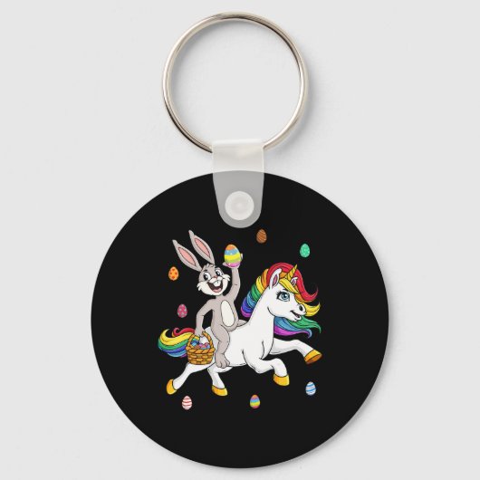 Porte-clés Lapin De Pâques Monter Une Unicorne Mignonne Fille (Recto)