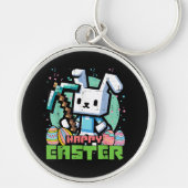 Porte-clés Lapin de Pâques Pixel Game Joyeux  (Devant)