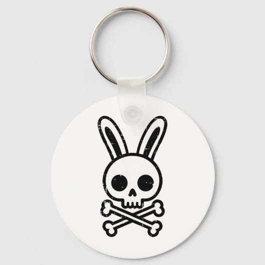 Porte-clés Lapin de Pâques Skull Cross Bones Rabbit Goth Homm (Recto)