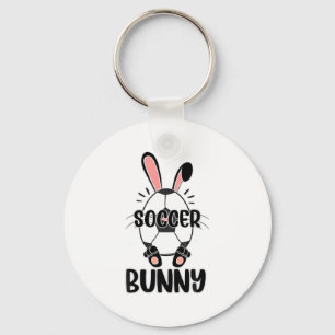 Porte-clés Lapin de Pâques sportif drôle et mignon de footbal