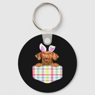 Porte-clés Lapin de Pâques Vizsla à carreaux de Pâques