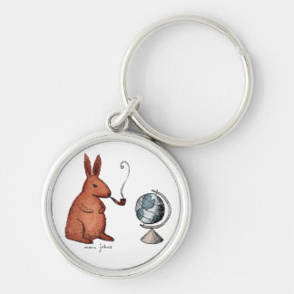 Porte-clés lapin de tuyau-tabagisme - porte - clé rond