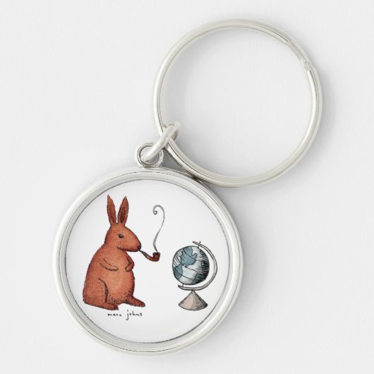 Porte-clés lapin de tuyau-tabagisme - porte - clé rond (Devant)