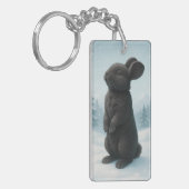 Porte-clés Lapin d'hiver paisible (Devant gauche)