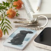 Porte-clés Lapin d'hiver paisible (Devant droit)